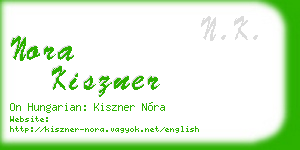 nora kiszner business card